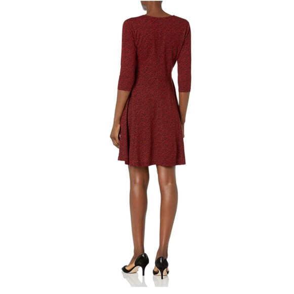 Three Quarter Sleeve Faux Wrap Dress Sz L - Picture 2 of 7